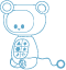 Icono de mascota de la empresa en azul